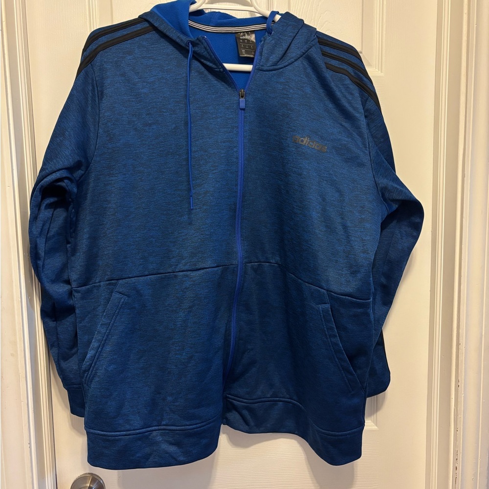 Adidas Royal Blue Hoodie with Black Accents